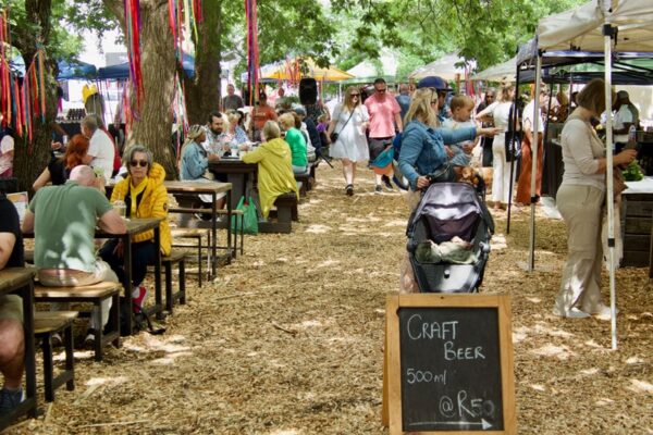 photo of people at a market in franschhoek