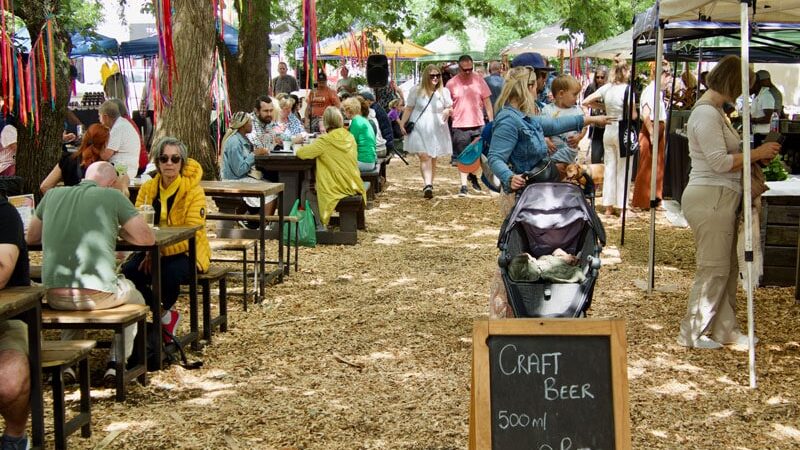 photo of people at a market in franschhoek