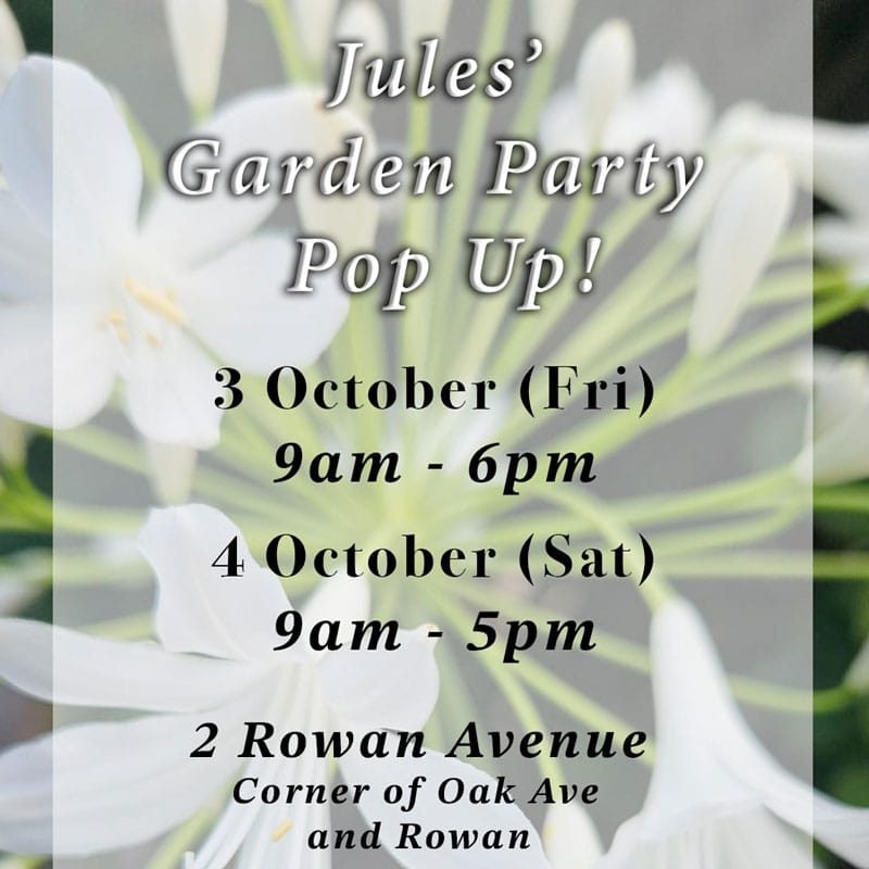 jules garden party popup poster