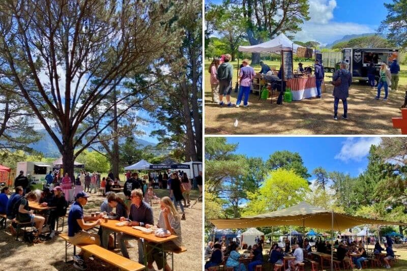 people enjoying a market