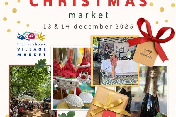 poster for franschhoek village christmas market