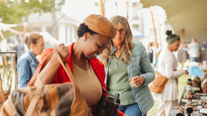 happy customer at a market