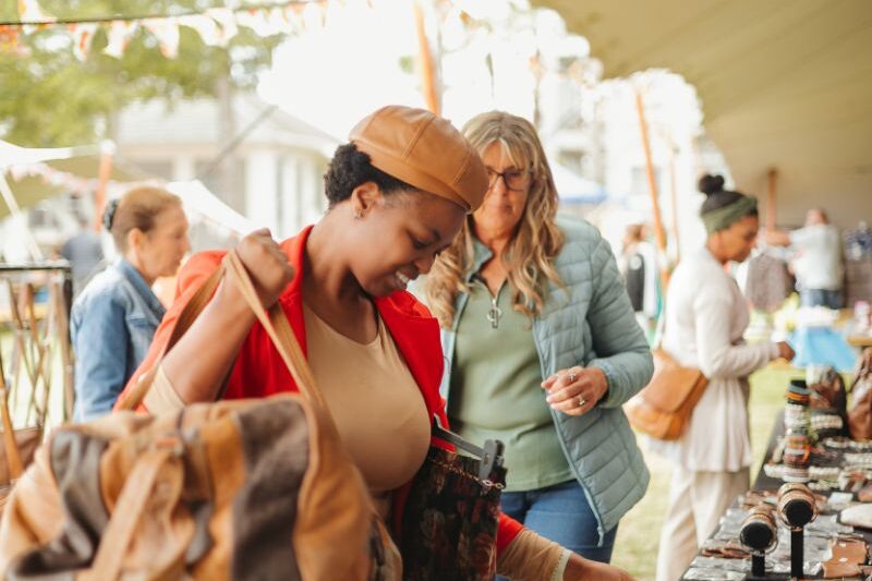 happy customer at a market
